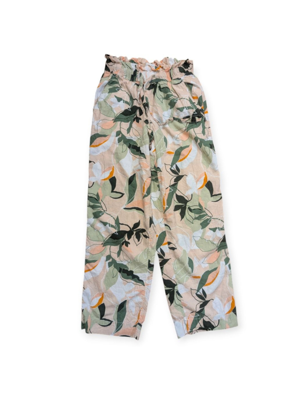 Nicole Miller Linen Wide Leg Pants Small Tropical Print - Picture 2 of 12